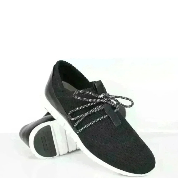 𝅺cole Haan Zerogrand Quilted Black Lace Up Oxford Sneakers - Picture 1 of 8